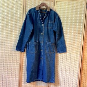 VINTAGE Lee denim duster jacket chore coat western buttons
